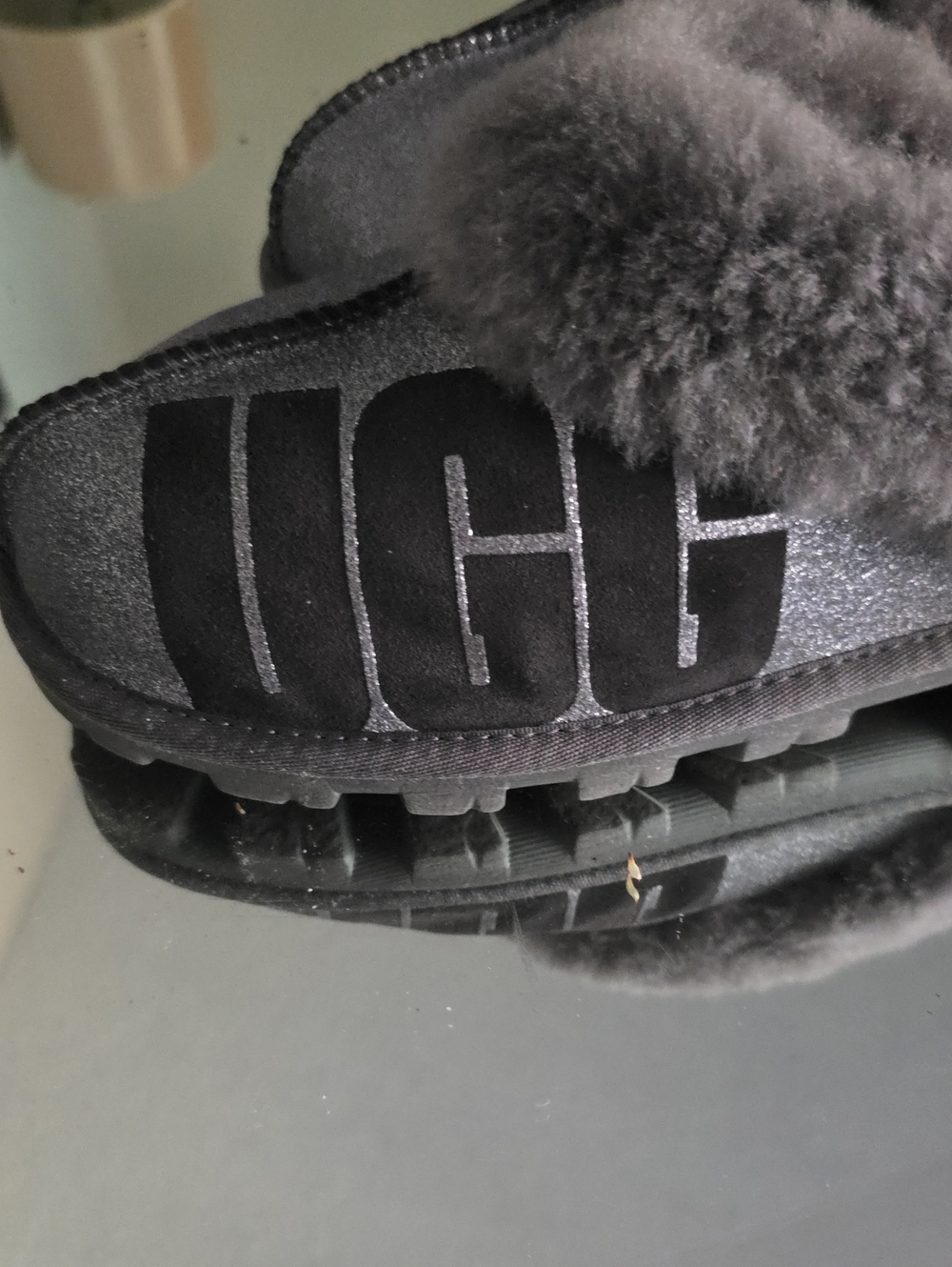 UGG COQUETTE METTALIC SLIPPERS SIDE LOGO SZ9 - Picture 6 of 9